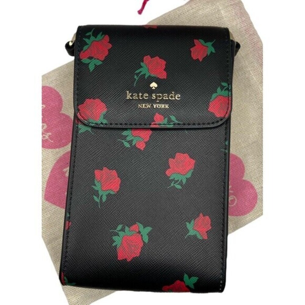 Kate Spade‎ Madison North South Flap Phone Crossbody Rose Toss Print Floral